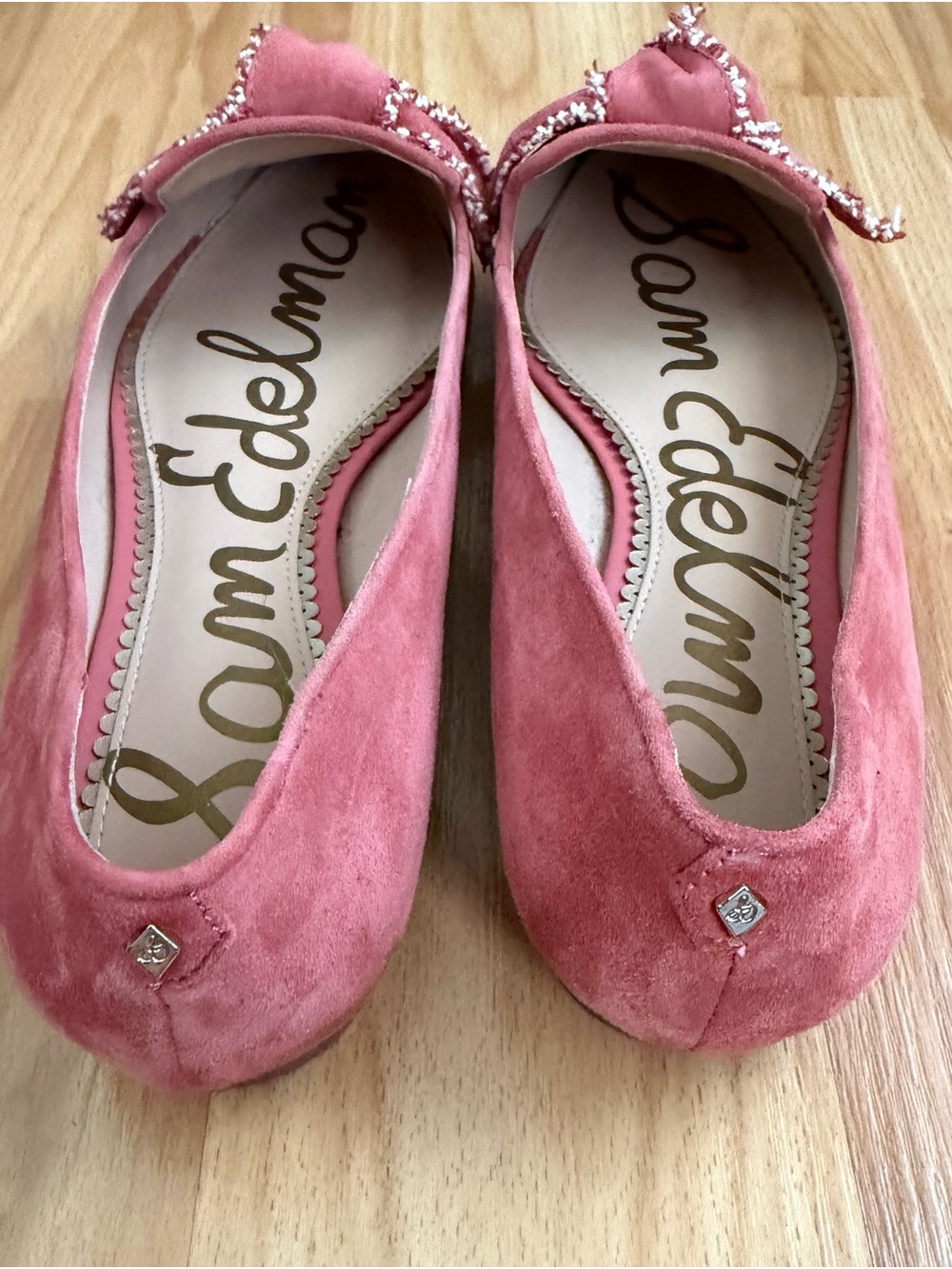 Sam Edelman Rose Suede Pointed Toe Bow Flats - Picture 3 of 4